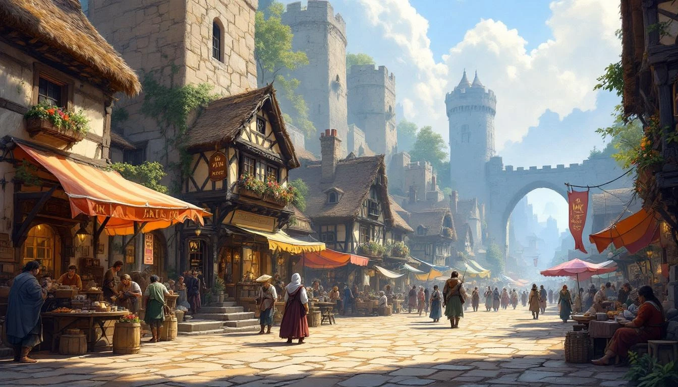 Crossings, a bustling market town